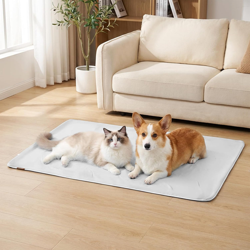 Cooling Blanket for Medium Dogs - Breathable Air-Core Fill Lightweight Pet Mat, Soft Cold Blanket Washable for Summer, Grey, 30"x40"