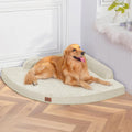 Large Dog Bed - Orthopedic Egg-Crate Memory Foam Dog Beds with Removable Washable Cover, Waterproof Pet Beds with Non-Slip Bottom, Beige