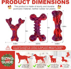 Indestructible Dog Toys for Aggressive Chewers 3-Pack: Tough Nylon Chew Toys for Medium & Large Dogs 25–80 lbs, Beef Flavor, Heavy-Duty Dog Chew Bone, Holiday Dog Gift (Red)