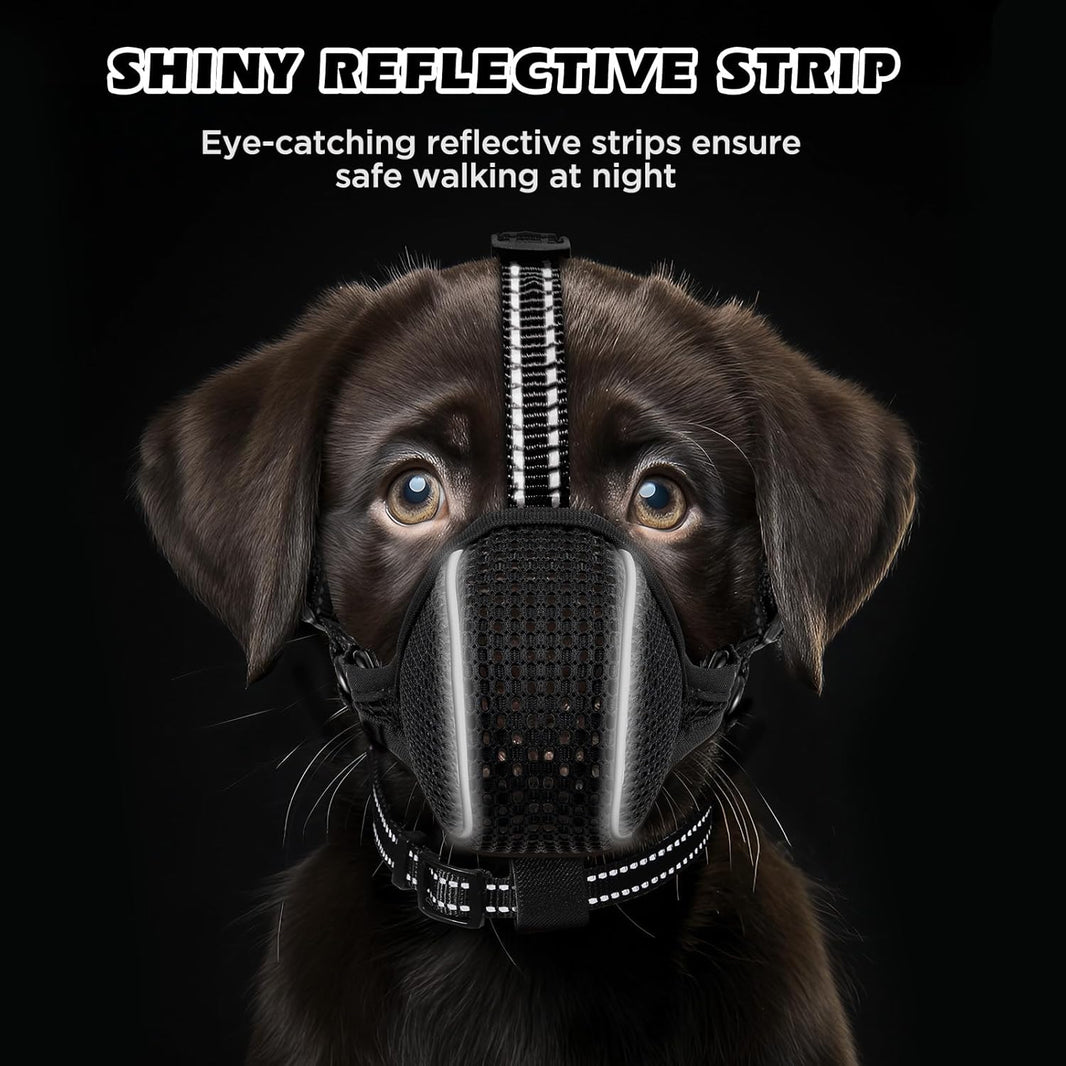 Soft Nylon Dog Muzzle – Reflective