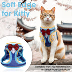 Cat Vest Harness and Leash Set for Walking Escape Proof, Adjustable Kitten Harness Breathable Mesh with Reflective Strips Harness for Kitty Puppy Bunny