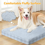 Washable Orthopedic Dog Bed for Large Dogs, XL Waterproof Pet Bed with Egg Crate Foam Strong Support, Machine Washable Cover & Anti-Slip Bottom & Durable Zipper (Gray)