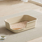 Enclosed Cat Litter Box with Extra Large High Sides, Low Entry Senior Litter Pen for Geriatric Cats, Durable Plastic Easy Clean Extra Large Cat Litter for Indoor Pet Potty