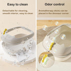 Open Litter Box, Anti-Splashing Cat Toilet with Litter Sifting Scoop - Semi-Enclosed, Removable Kitten Litter Box