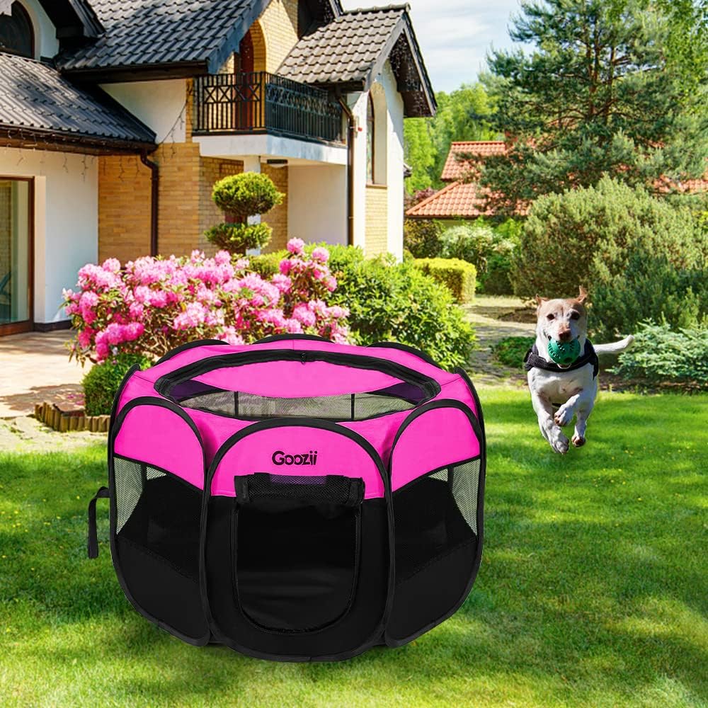 Pet Cat Playpen for Indoor Cats Enclosed, Portable Foldable Dog Playpen Outdoor Tent Crate Cage with Zipper Top Cover Door for Kitten Puppy Outside Rv Car Camper