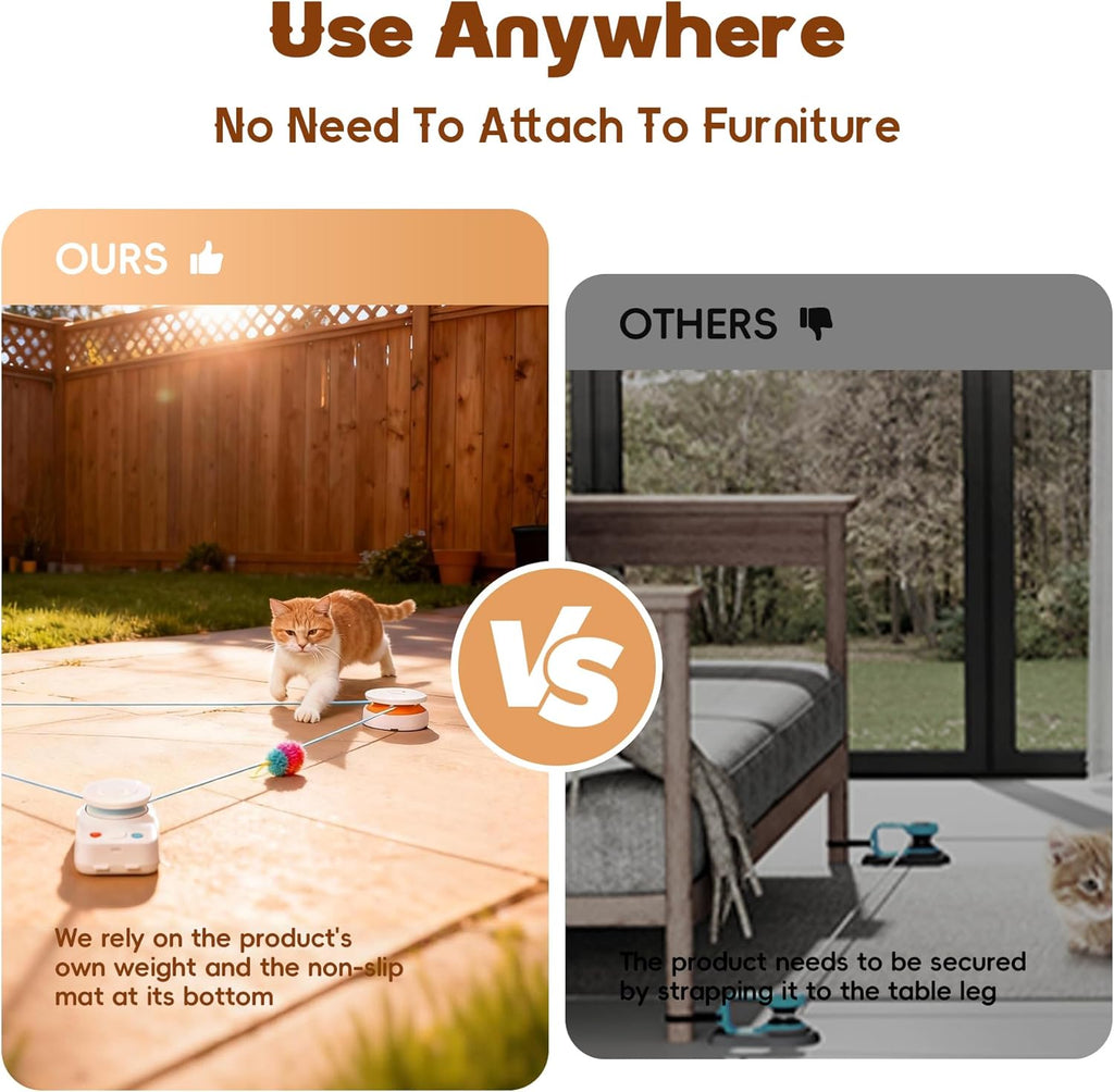 Interactive Cat Toy for Indoor Cats – Automatic Moving & Enrichment Toy for Indoor Cats/Kitten, Auto/Manual Control Cat Treadmill for Exercise & Mental Stimulation, Stimulating Chase Toys