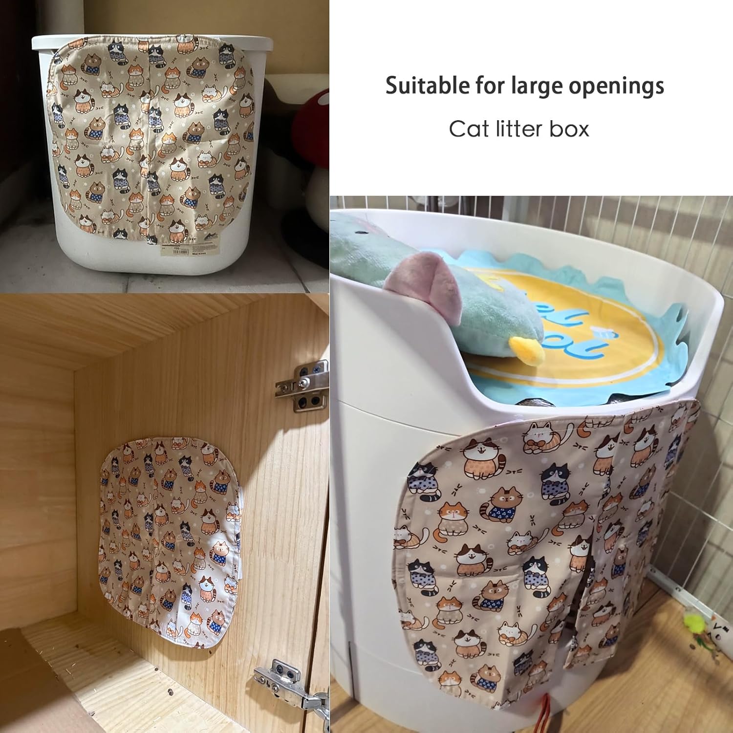 Curtain for Self Cleaning Cat Litter Box,Reduces Cat Litter Bounce, Stops Odors from The Litter Box Self Cleaning