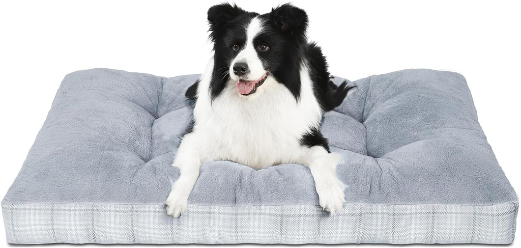 Washable L Dog Bed for Large Dogs with Anti-Slip Bottom, Premium Foam Pet Pad for Crate for Large Medium Small Sized Puppies(Grey)
