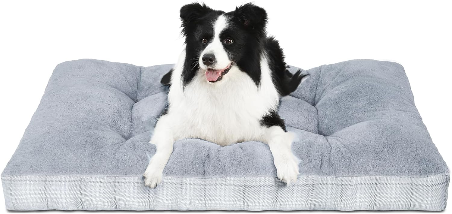 Washable L Dog Bed for Large Dogs with Anti-Slip Bottom, Premium Foam Pet Pad for Crate for Large Medium Small Sized Puppies(Grey) (Copy)