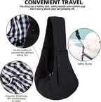 Dog Carrier Sling - Reversible Puppy Carrier Purse with Storage Pocket, Hand-Free Dog Sling Carrier for Carry Small Dogs and Cats, Travel Safety Harness, Dog and Cat Harness