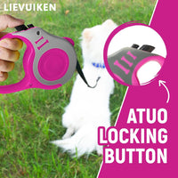Retractable Dog Leash with Non-Slip Handle (Pink)