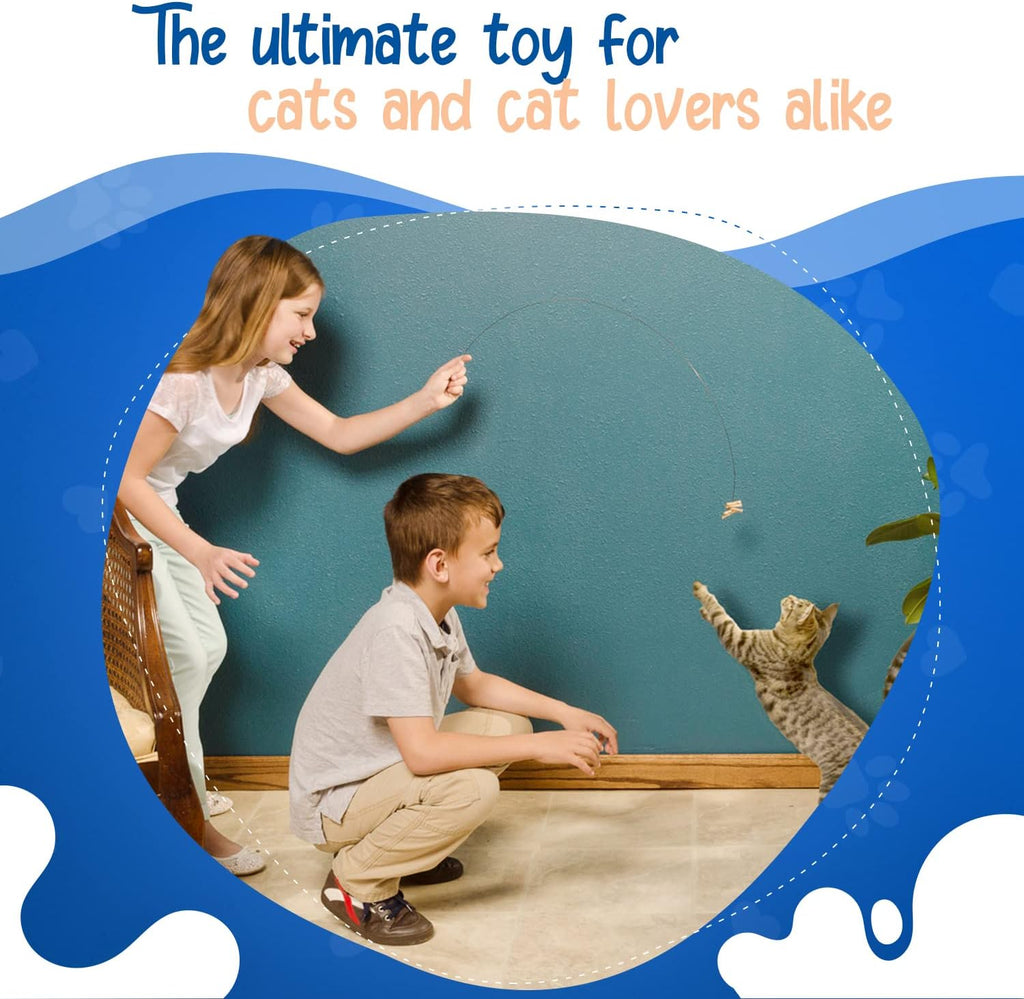 Cat Dancer Interactive Cat Toy - Fun and Fitness for Your Furry Friend - Engaging Paper Roll Attached with 30 Inches Flexible Spring Steel Wire for Playful Cats