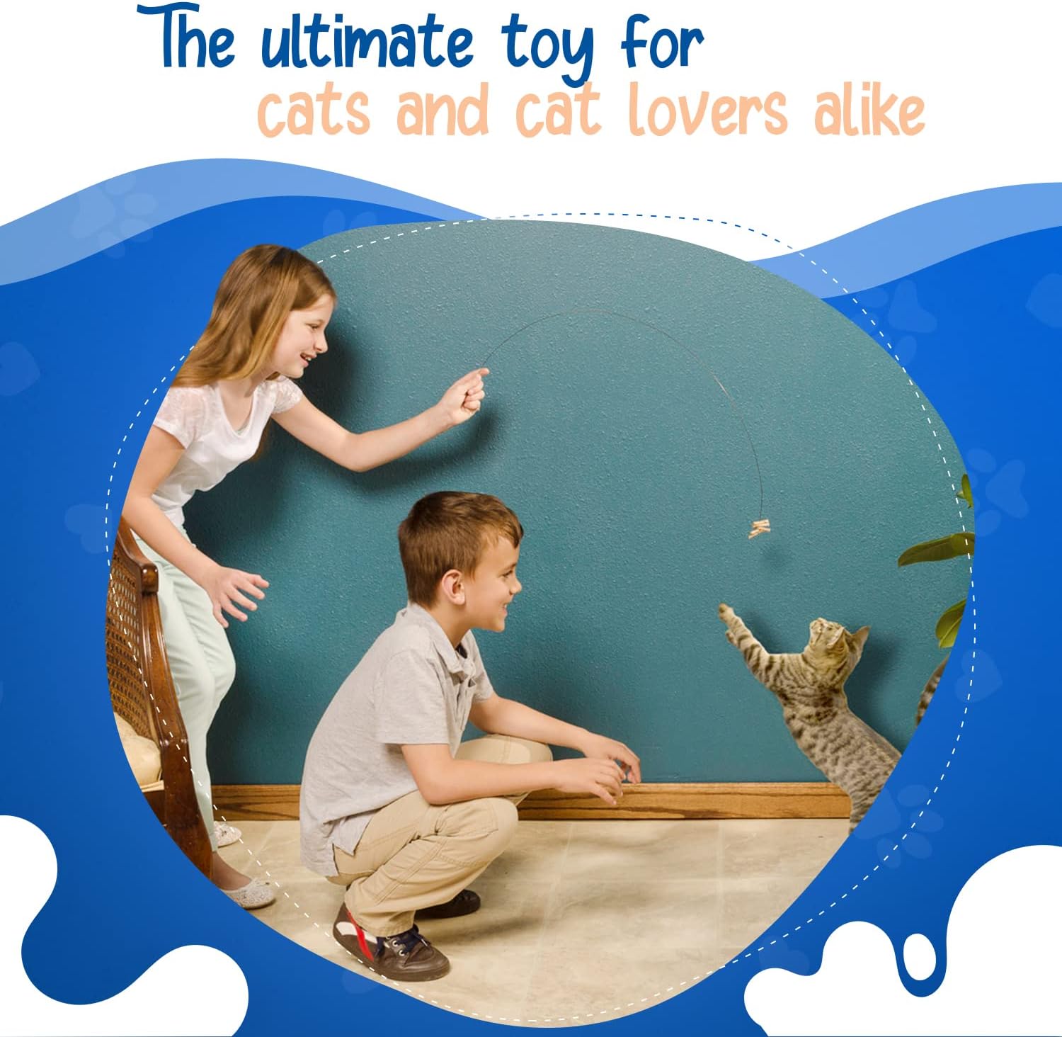 Cat Dancer Interactive Cat Toy - Fun and Fitness for Your Furry Friend - Engaging Paper Roll Attached with 30 Inches Flexible Spring Steel Wire for Playful Cats