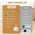 Interactive Cat Toys for Indoor Cats: Upgraded 360° Automatic Spin Flying Bird Feather Wand with Silicone Protected Rod Safe Play, Strong 8cm Suction Cup, USB-Rechargeable for Bored Kittens and Adult