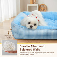 Orthopedic Cuddler Bed for Dogs & Cats (Blue)