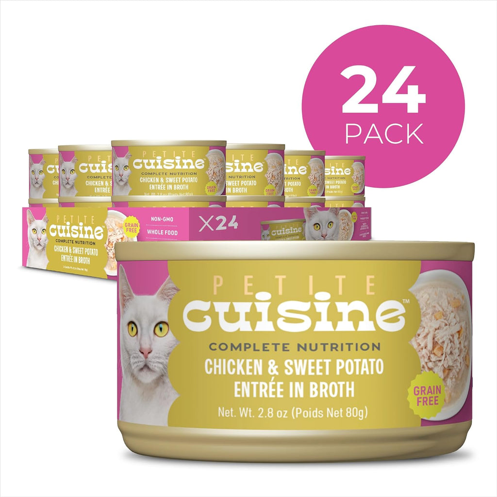 Whole Foods Wet Cat Food, Chicken & Sweet Potato Entree in Broth, 2.8 oz. Can (24 Count)