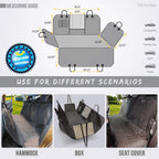 Dog Car Seat Cover for Back Seat, 100% Waterproof Back Seat Pet Cover for Dogs with Mesh Window, Scratch Prevent Antinslip Dog Hammock for Car