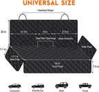 Dog Car Seat Cover, Back Seat Cover for Dogs Pet Car Seat Protector Waterproof Bench Car Seat Cover, Non-Slip Reat Seat Cover fits Middle Armrest for Most Cars Trucks SUVs - Black