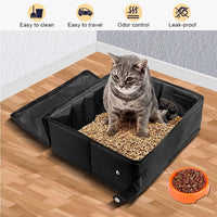 Travel Cat Litter Box with Zip Lid