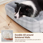 Dog Beds for Small Medium Dogs & Cats, Orthopedic Sleeping Pet Bed for Couch with Durable Puppy Cuddler and Anti-Slip Bottom Machine Washable(gray)