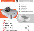 Cat Litter Box - Metal High-Sided Litter Pan for Cats, Rabbits, and Pets, Non-Stick, Odor-Free, Easy to Clean, Splash-Proof, Sturdy and Durable Indoor Cat Toilet Supplies