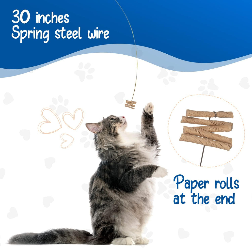 Cat Dancer Interactive Cat Toy - Fun and Fitness for Your Furry Friend - Engaging Paper Roll Attached with 30 Inches Flexible Spring Steel Wire for Playful Cats