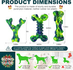 Indestructible Dog Chew Toys for Aggressive Chewers: 3-Pack Peanut Butter Nylon Chew Bones for Medium & Large Dogs 25–80 lbs, Tough Chewable Shapes, Long-Lasting Holiday Dog Gift (Green)