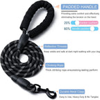 2 Pack Dog Leash, 4/5//6 FT Heavy Duty Nylon Rope Pet Leashes with Comfortable Padded Handle, Reflective Dog Leashes for Small Medium and Large Dogs