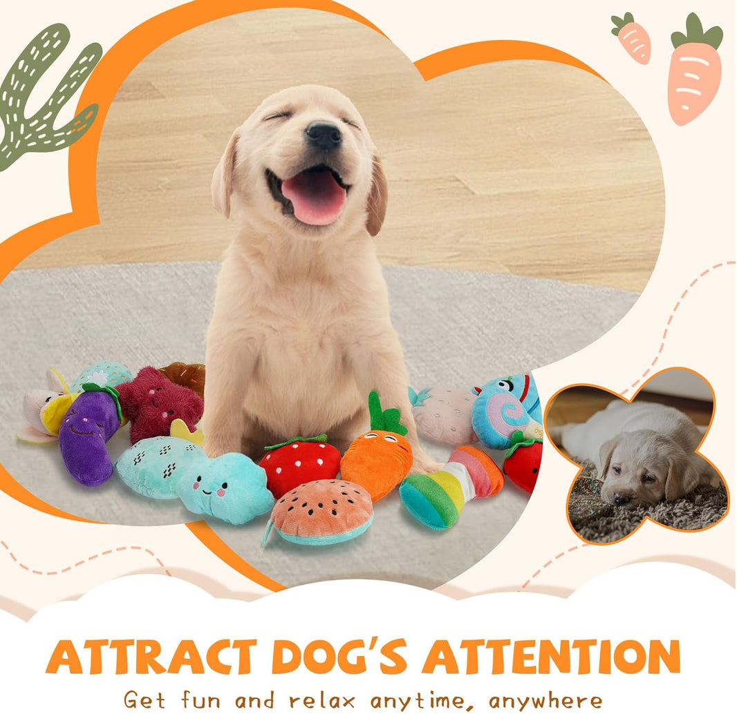 Cute Squeaky Plush Dog Toy Set (20 pcs)