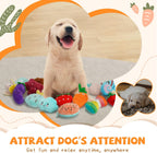 Cheerful 20-Pack Squeaky Dog Toys Set - Included 4 Dog Bags, Plush Puppy Toys with Irresistibly Cute Characters for Small Dogs, Interactive Dog Squeak Toys for Fun&Teeth Cleaning