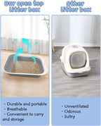 Kitten Litter Box Low Entry Litter Box for Senior Cats - Shallow Cat Litter Pan Collapsible Litterbox for Travel Grey