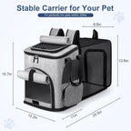 Cat Backpack Carrier, Breathable Expandable Cat Backpack Large Space Cat Carrier Backpack for Kitty Small Dog, Foldable Airline Approved Dog Backpack, Cat Travel Bag Up to 20 lbs
