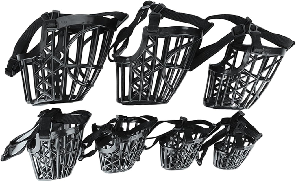 Dog Muzzles Anti Biting Adjustable Plastic Breathable Basket Muzzle Different Sizes for Small, Medium, Large & Extra Dogs