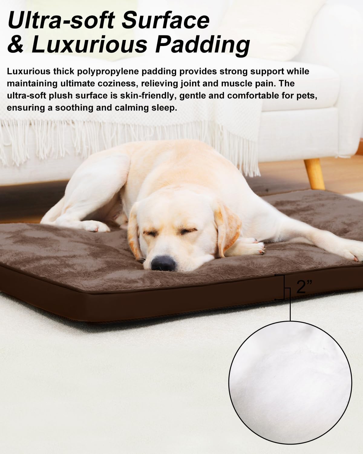 Washable Dog Crate Pad (Brown)