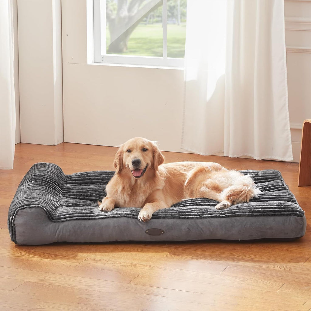 Dog Beds for Medium,Large Dogs Breeds,Sofa Dog Bed with Pillow for Crate Kennel, Super Soft Pet Bed for Support Bolster, Comfortable Pet Couch Bed & Non-Slip Bottom