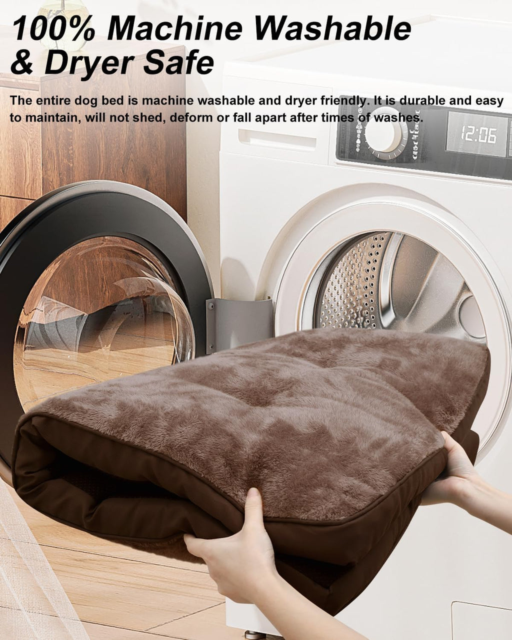 Dog Crate Bed for X Large Size Dogs,XL Washable Dog Kennel Pad Ultra Soft Pet Sleeping Mat for Cages,Anti-Slip Bottom,41x27 inch,Brown