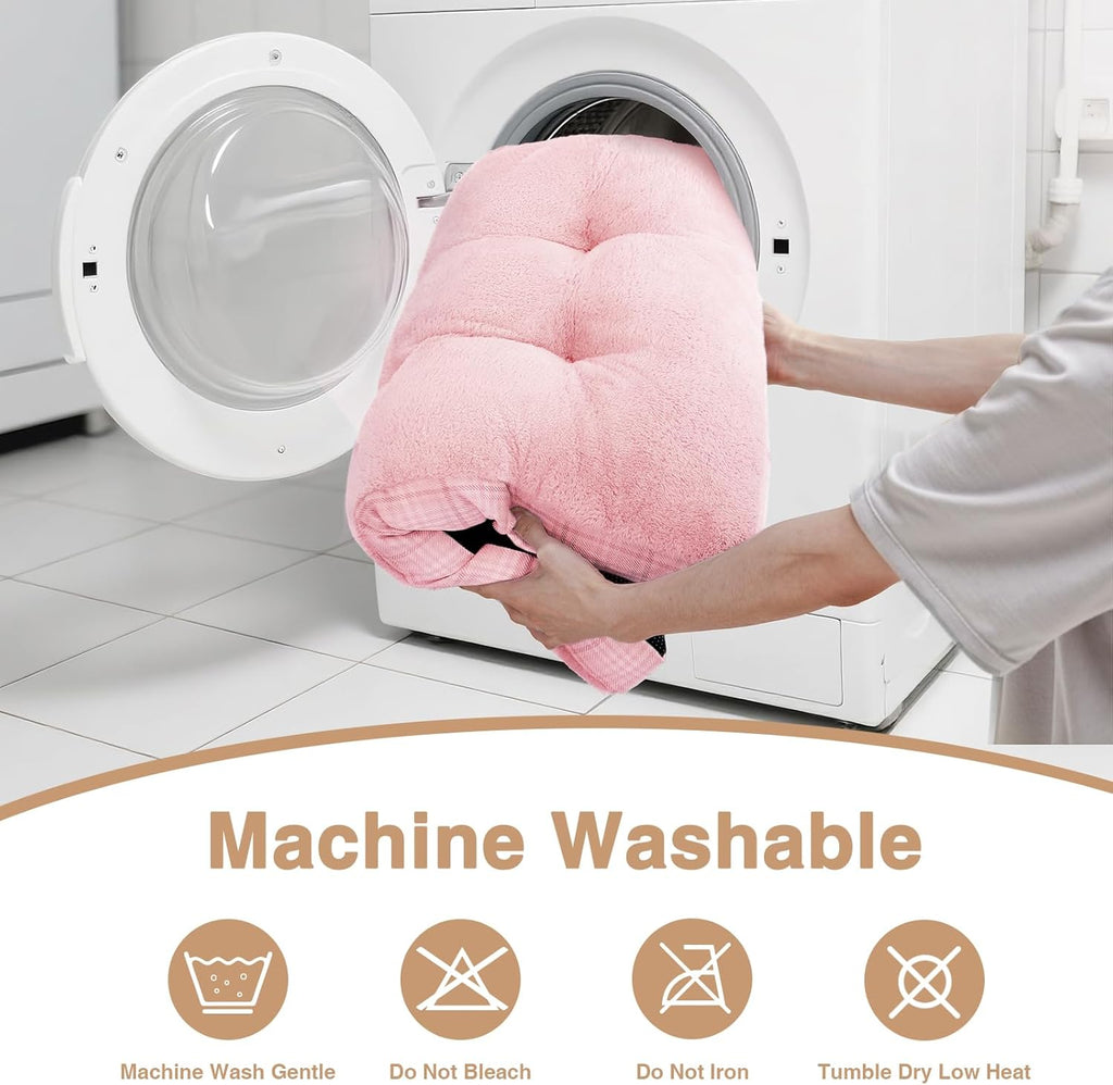 Washable L Dog Bed for Large Dogs with Anti-Slip Bottom, Premium Foam Pet Pad for Crate for Large Medium Small Sized Puppies(Pink)