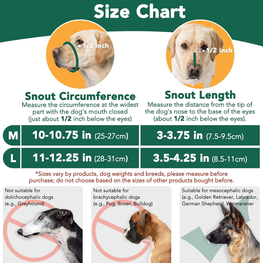 Dog Muzzle for Medium Large Dogs, Humane Basket Muzzle, Soft & Lightweight & Adjustable | Anti Biting Chewing Eating, Suits Training Walks Grooming Vet Visits, Drink & Pant Easily