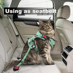 Cat Harness and Leash for Walking, Retractable Cat Harnesses and Leash Set Escape Proof, Breathable Soft Kitten Small Large Harness for Travel Training and Walking