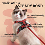Cat Harness and Leash for Walking, Escape Proof Soft Adjustable Vest Harnesses for Cats, Easy Control Breathable Reflective Strips Jacket