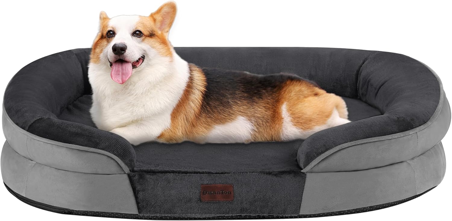 Gel Memory Foam Orthopedic Dog Sofa (Gray)