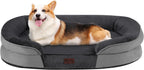Orthopedic Dog Bed for Large Dogs with Gel Memory Foam, Waterproof Dog Sofa, Washable Pet Bed with Four Sided Bolster Cushion, Removable Cover & Non-Slip Bottom, Dark Gray