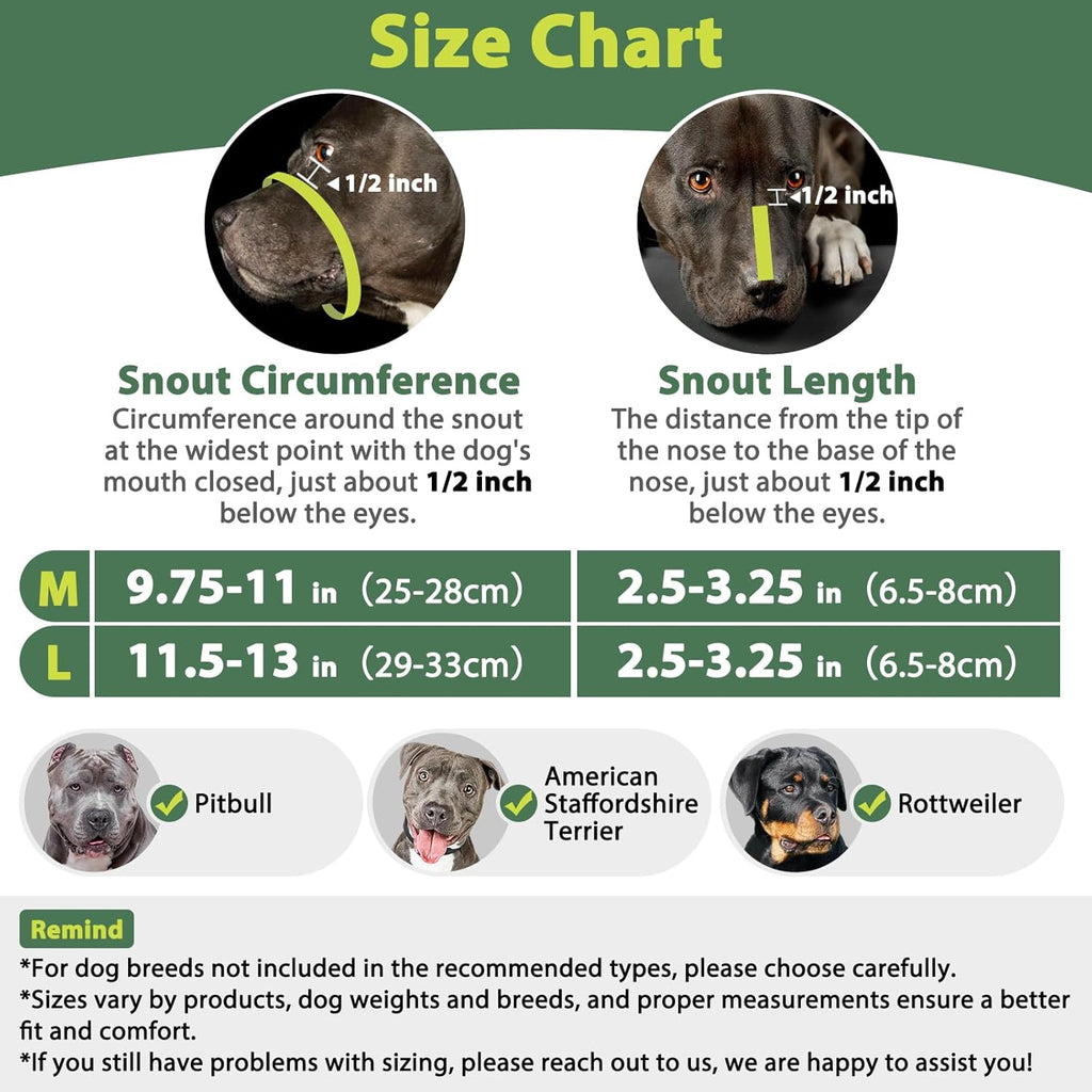 Pitbull Muzzle, Lightweight Basket Muzzle for Large Medium Dogs Rottweiler Amstaff to Prevent Biting Eating, Safe for Grooming Vet Visits Training, Allows to Pant Drink, Adjustable & Sturdy