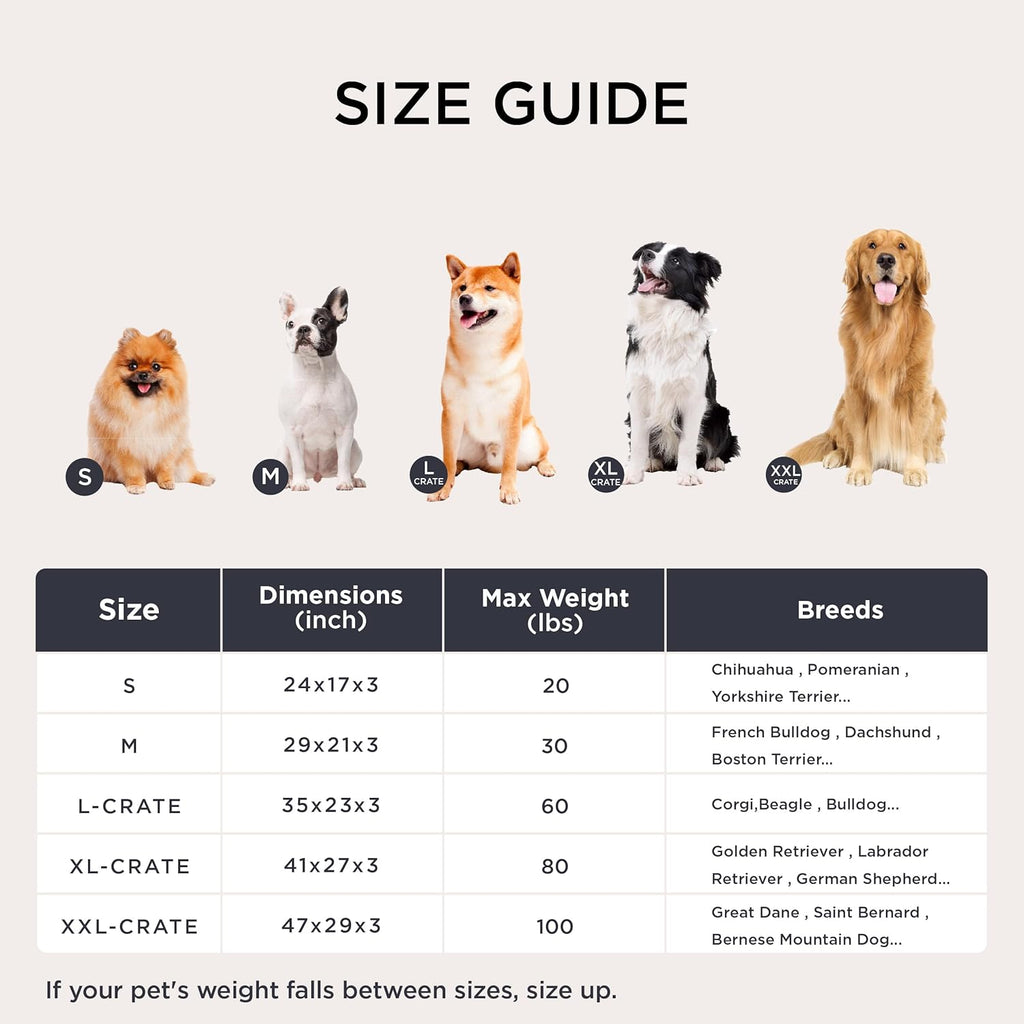 Small Dog Bed for Crate Washable, Comfort Fluffy Plush Pillow Bed Crate Pad, Non-Slip and Machine Washable Kennel Pet Sleeping Mat for Puppy/Cat, Dark Gray