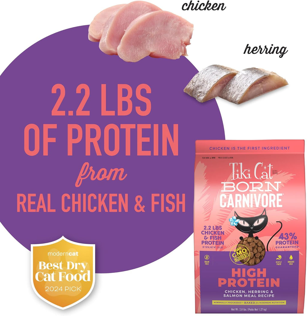 Cat Born Carnivore High Protein Dry Cat Food, Chicken Herring & Salmon Meal