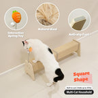 Horizontal Scratching Post, 30" Sisal Cat Scratch Pad, Large Cat Scratcher with Spring Toy, Protect Furniture for Indoor Kitten