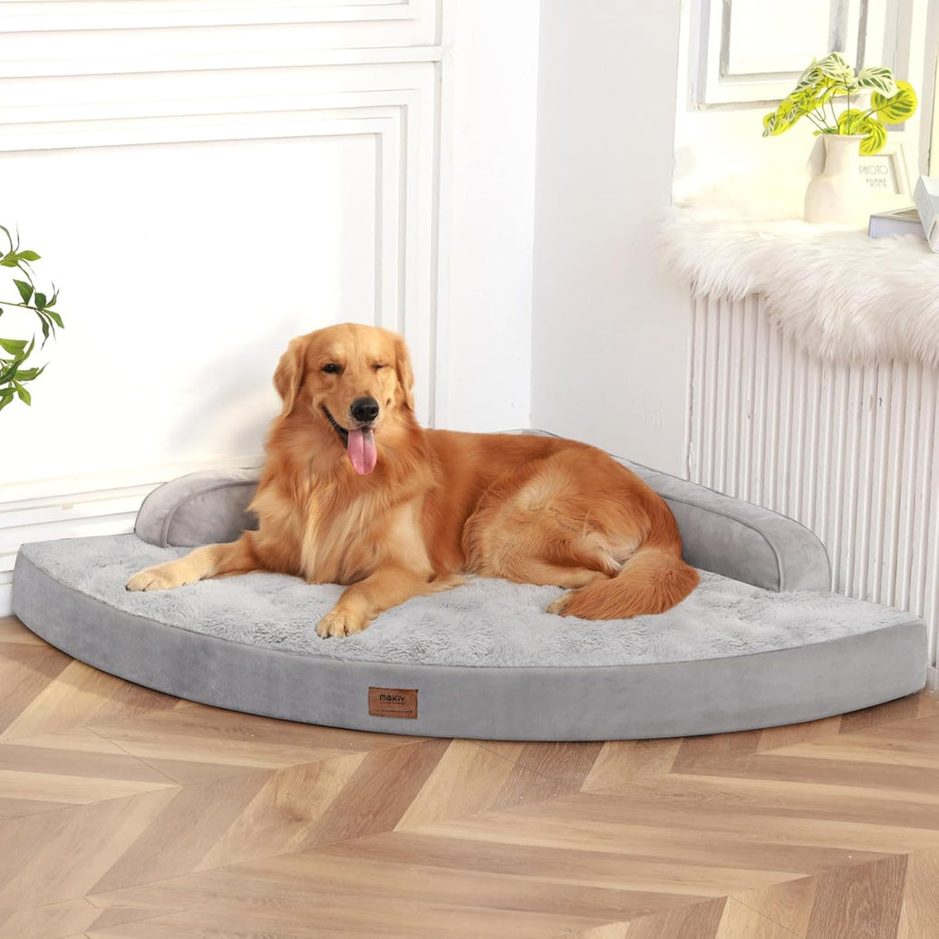 Waterproof Orthopedic Memory Foam Dog Bed (Gray)