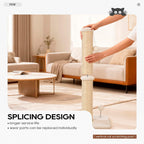 Inch Cat Scratching Post Cat Scratcher Natural Sisal Rope Scratch Post Kitten Trees with Hanging Ball for Indoor Cats,Beige