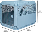 Plastic Kennels Rolling Plastic Wire Door Travel Dog Crate, Collabsible Kennel