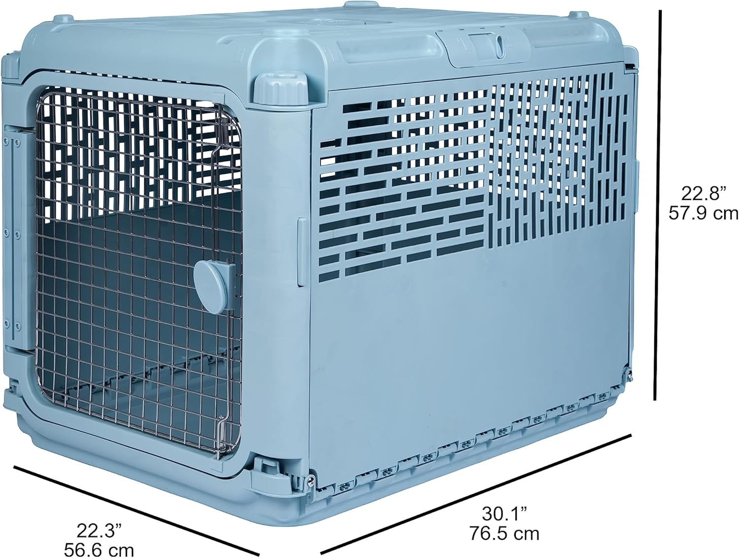 Plastic Kennels Rolling Plastic Wire Door Travel Dog Crate, Collabsible Kennel